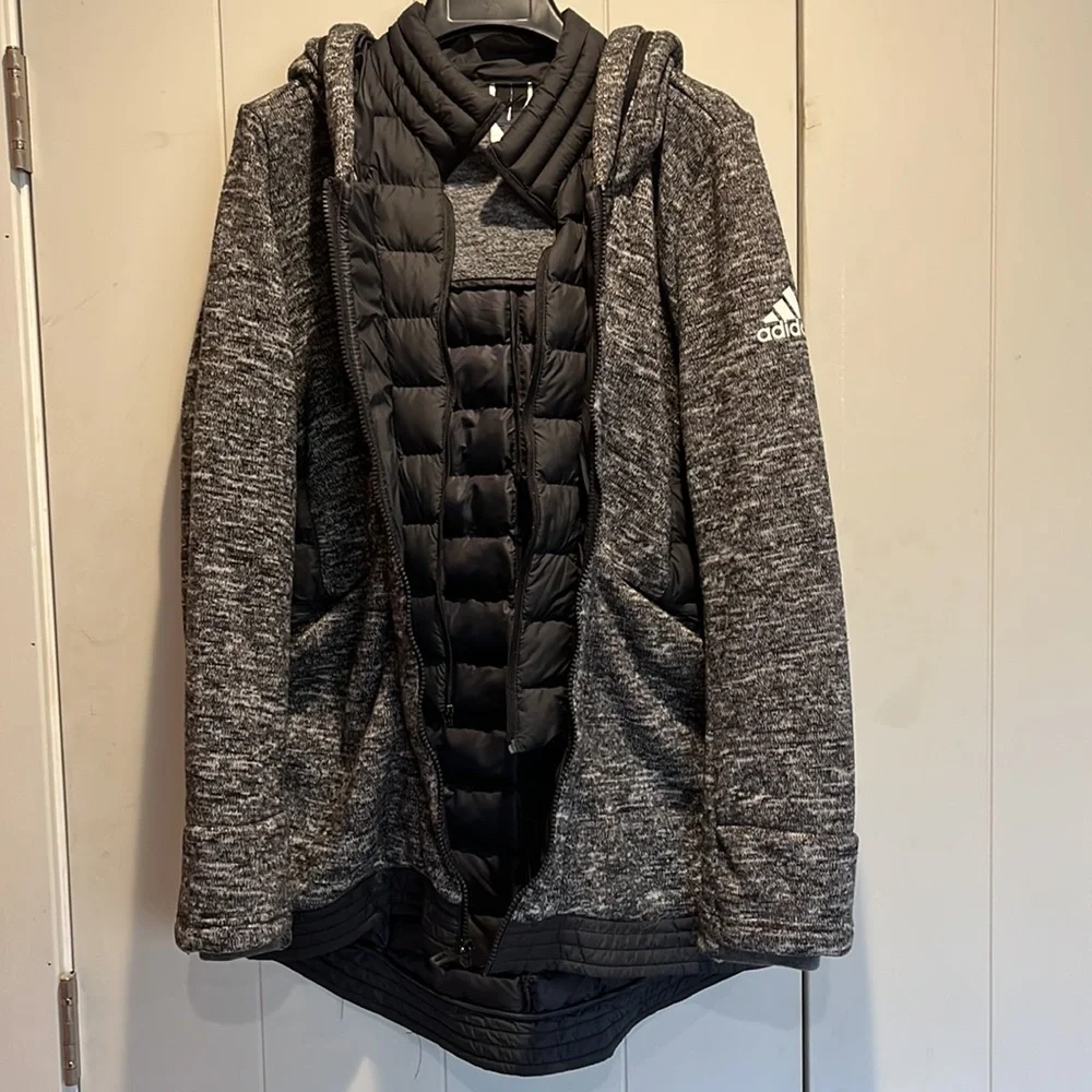 Womens adidas jacket hooded with interior vest lining - Picture 3 of 3